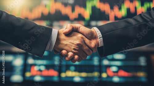 business handshake on the background of the business