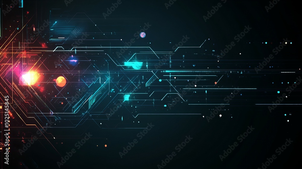 Glowing abstract digital space background with vibrant colors, futuristic light effects, and dynamic lines in the digital universe, new beautiful stock image illustration AI Glowing abstract digital space background with vibrant colors, futuristic light effects, and dynamic lines in the digital universe, new beautiful stock image illustration AI