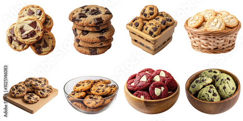 Cookies transparent collection set in png no background for decoration. photo