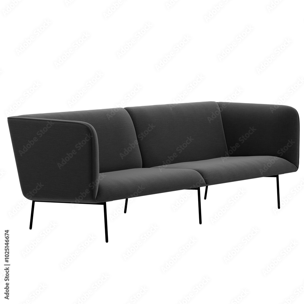 3d render gray sofa couch home decor with transparent background 3d render gray sofa couch home decor with transparent background