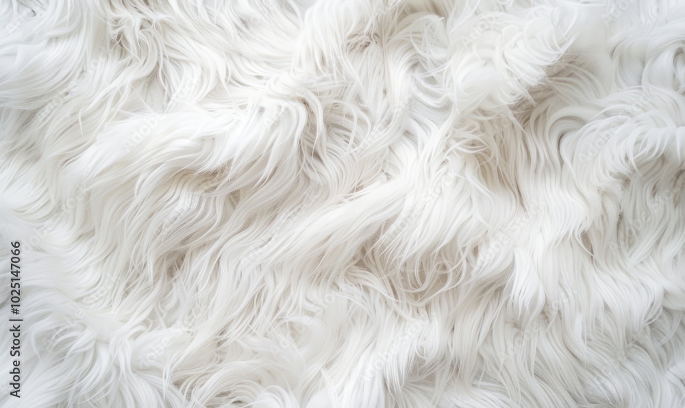 White fur texture close-up with wavy strands. Abstract background for design and print. White fur texture close-up with wavy strands. Abstract background for design and print.