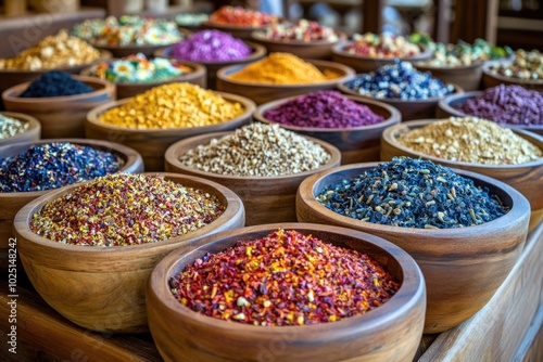 A selection of colorful bowls filled with various dishes