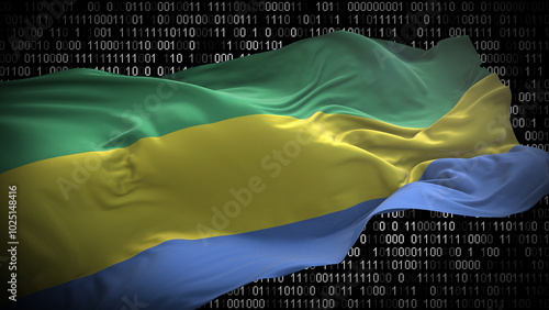 Konstfotografi Binary code on flag of Gabon