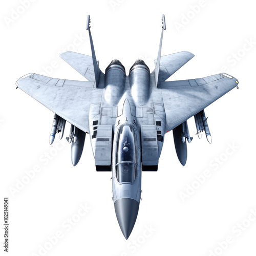 High resolution PNG image of a fighter jet from a top down view