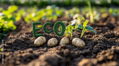 ECO-Friendly Growth: A symbolic image of sustainability and progress.  The word 