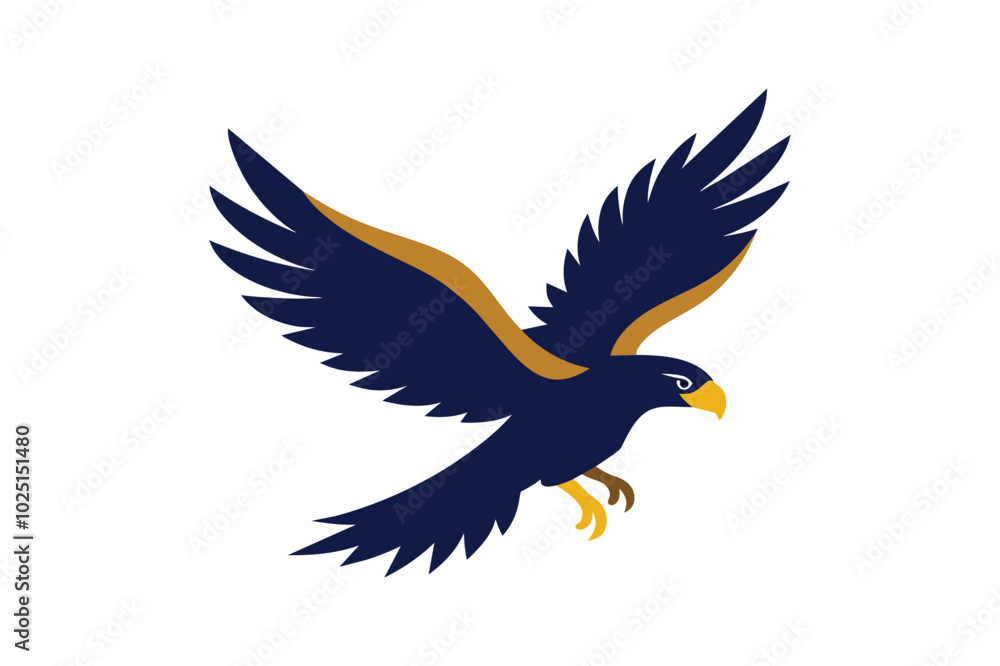 Obraz premium Flying eagle bird vector art illustration.