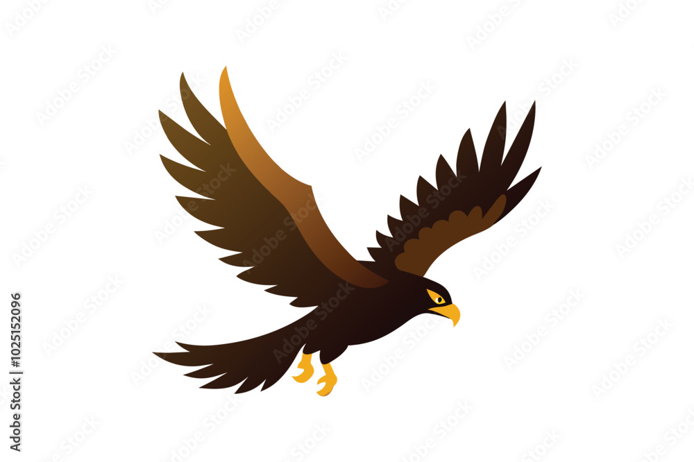 Obraz premium Flying eagle bird vector art illustration.