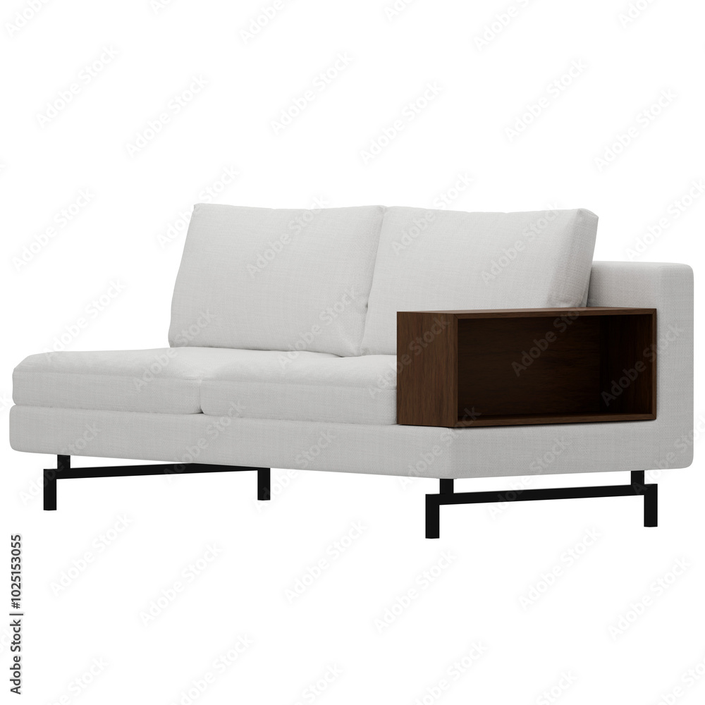 3d render white sofa home decor with transparent background 3d render white sofa home decor with transparent background