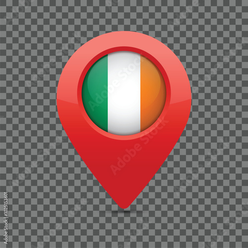 Free Download Flag of Ireland. Irish flag. Irish location marked on the map. Vector illustration.	
 - GFXLoad