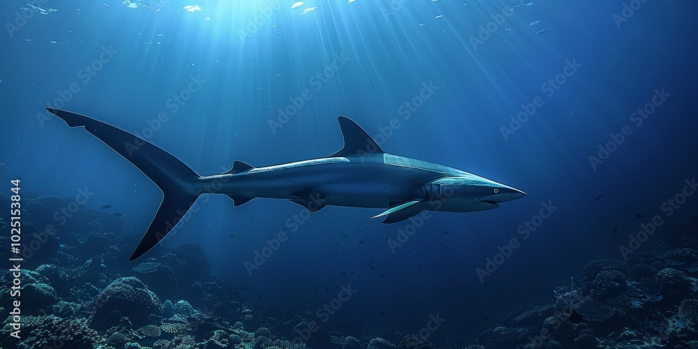 Fototapeta premium Shark Swimming in the Ocean