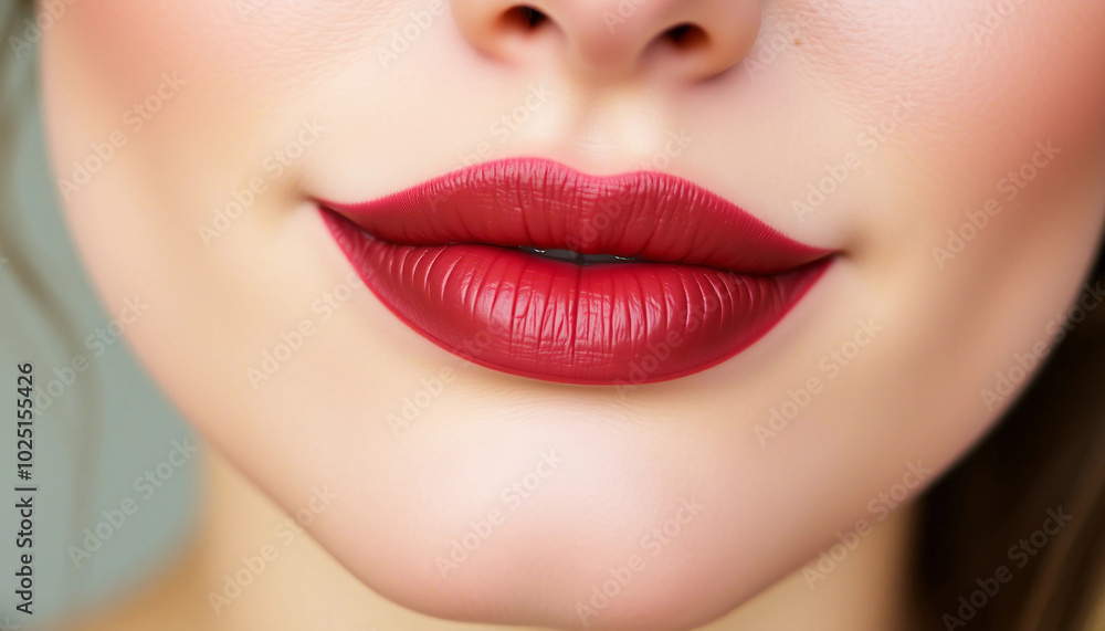 A detailed close-up shot of a woman's lips adorned with vibrant red lipstick, highlighting beauty, femininity, and elegance. Perfect for fashion, cosmetics, and beauty concepts.
A detailed close-up shot of a woman's lips adorned with vibrant red lipstick, highlighting beauty, femininity, and elegance. Perfect for fashion, cosmetics, and beauty concepts.