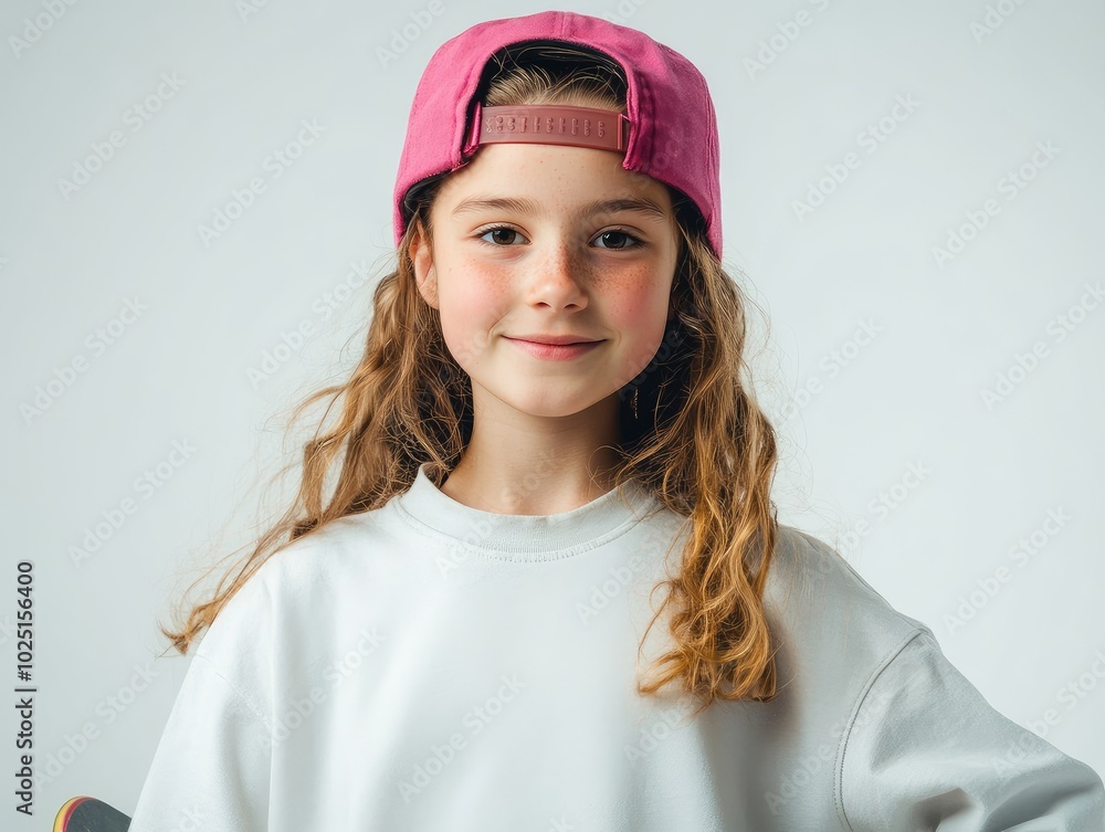portrait of a girl in a cap portrait of a girl in a cap