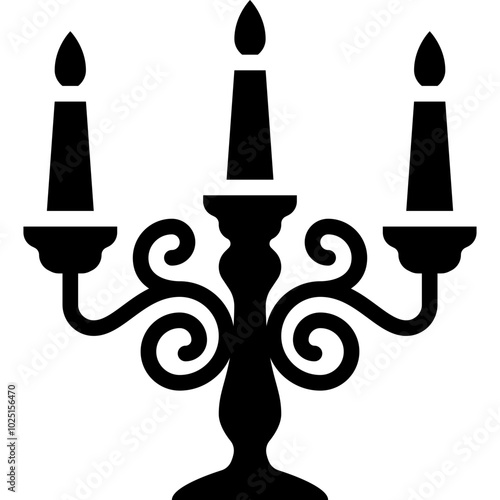 candelabra or candelabrum is a candle holder for dinner or date solid or glyph icon