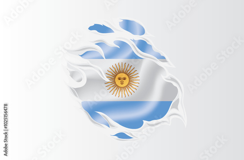 Argentina flag ripped icon illustration