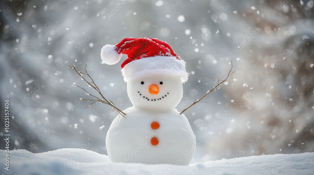 The Snowman in Winter Scene The Snowman in Winter Scene