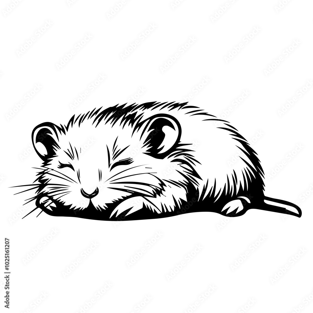 Sleeping Hamster in Resting Pose, Vector Art
Sleeping Hamster in Resting Pose, Vector Art