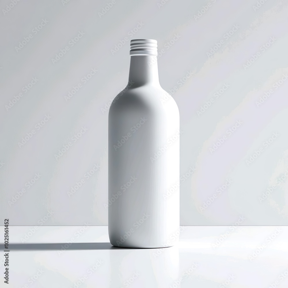 Minimalist Empty Bottle on White Minimalist Empty Bottle on White