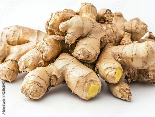 ginger root isolated on white background photo