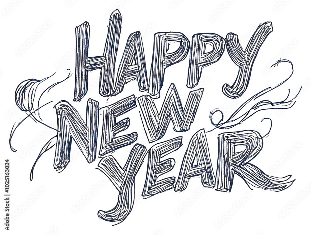 Fototapeta premium PNG Text happy year new.