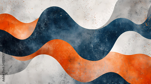 Blue, orange, and gray abstract background with sgraffito texture on white backdrop. Sgraffito. Illustration photo