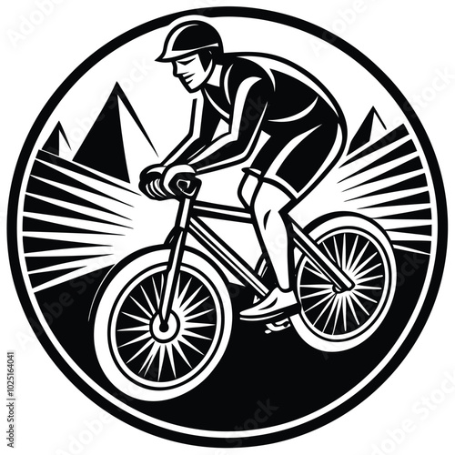 Cycling race tournament exercise cycling vector design illustration silhouette 