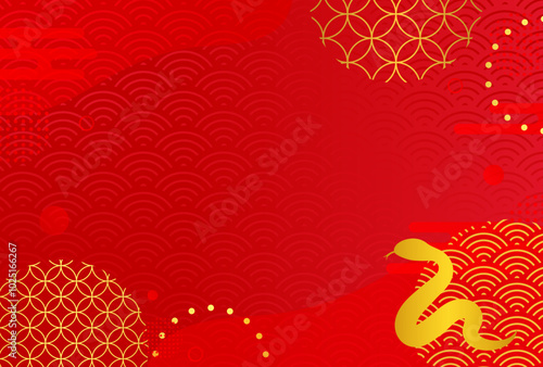 2025年 春節 new year 新年 背景 ヘビ 巳年