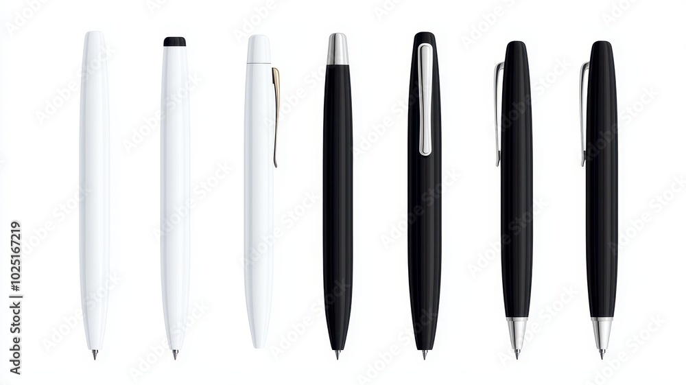 Assorted pens on a white isolate background. Assorted pens on a white isolate background.