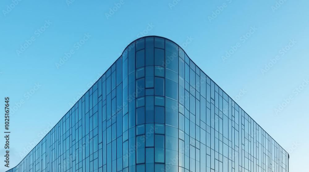 Modern Building with Curved Glass Facade Reflecting Sky – Contemporary Architectural Design, Sleek Glass Exterior, and Minimalist Urban Skyscraper Modern Building with Curved Glass Facade Reflecting Sky – Contemporary Architectural Design, Sleek Glass Exterior, and Minimalist Urban Skyscraper