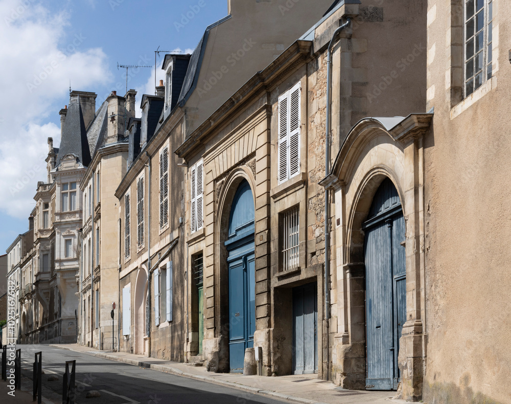 Obraz premium Medieval central part of the old town of Poitiers, France