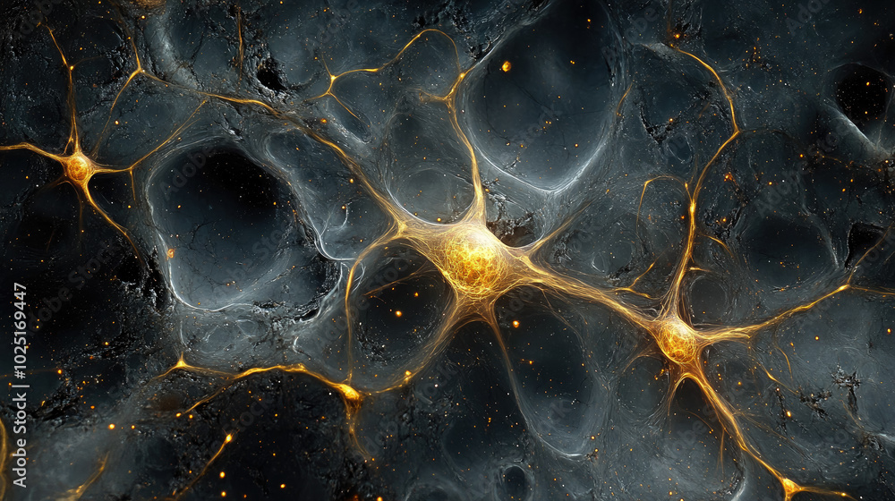 neurons in brain, scientific macro photo, brain activity, microorganism ...