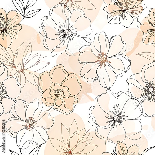 Wallpaper Mural Abstract floral pattern with neutral tones and loose line art for modern decor and textile designs

 Torontodigital.ca