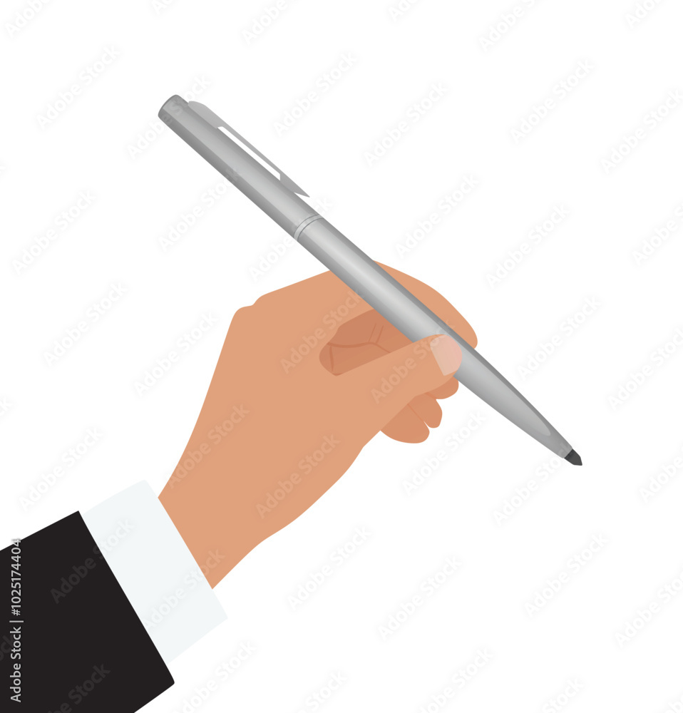Hand with pen. vector illustration Hand with pen. vector illustration