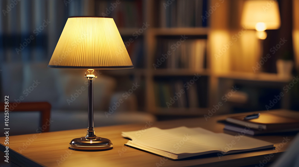 table lamp and book table lamp and book