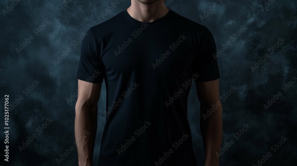 A mockup of a man in a black T-shirt in gothic look
A mockup of a man in a black T-shirt in gothic look
