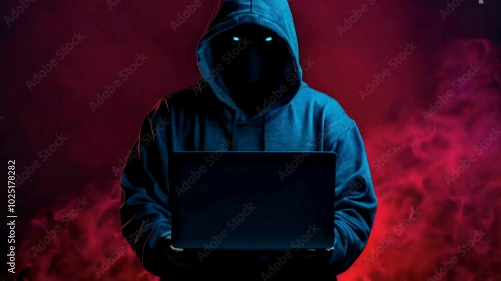 hacker with laptop computer hacker with laptop computer