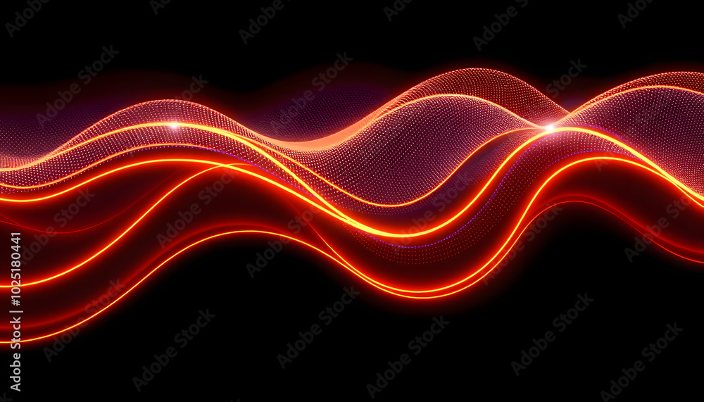 Obraz premium Modern abstract glowing wave background. Dynamic flowing wave lines design element. Futuristic technology and sound wave pattern. PNG file isolated with white highlights, png