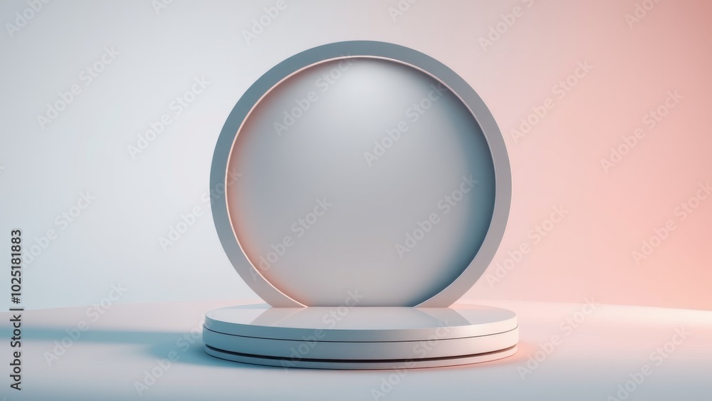 Podium for product presentation on soft light colour background. Podium for product presentation on soft light colour background.