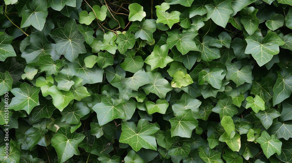 Lush green ivy leaves densely covering a surface, symbolizing nature, growth, and lush vegetation. Lush green ivy leaves densely covering a surface, symbolizing nature, growth, and lush vegetation.