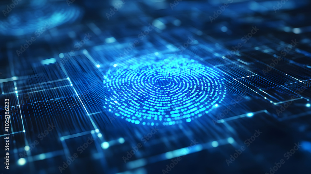 Digital fingerprint, concept background for technology and data security, online scan and identification with a finger. Digital fingerprint, concept background for technology and data security, online scan and identification with a finger.