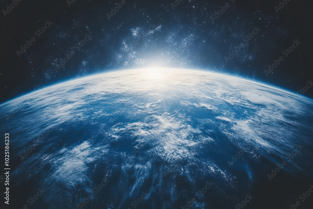 Earth from Space with Sunrise Earth from Space with Sunrise
