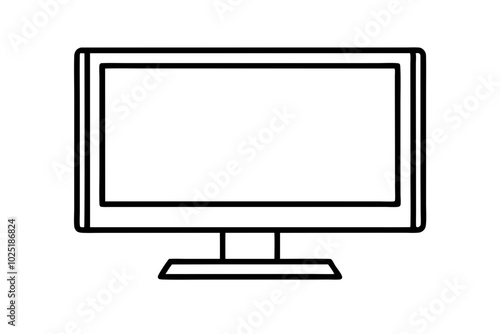 lcd monitor isolated on white