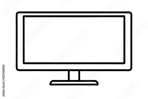 lcd monitor isolated on white