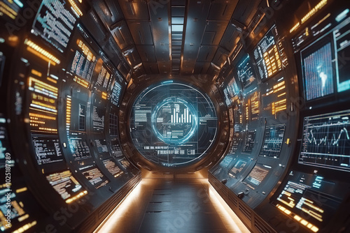 Futuristic Data Analysis Corridor