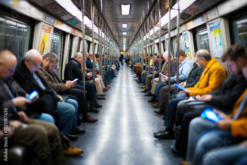 A Crowded Subway Train Wher...