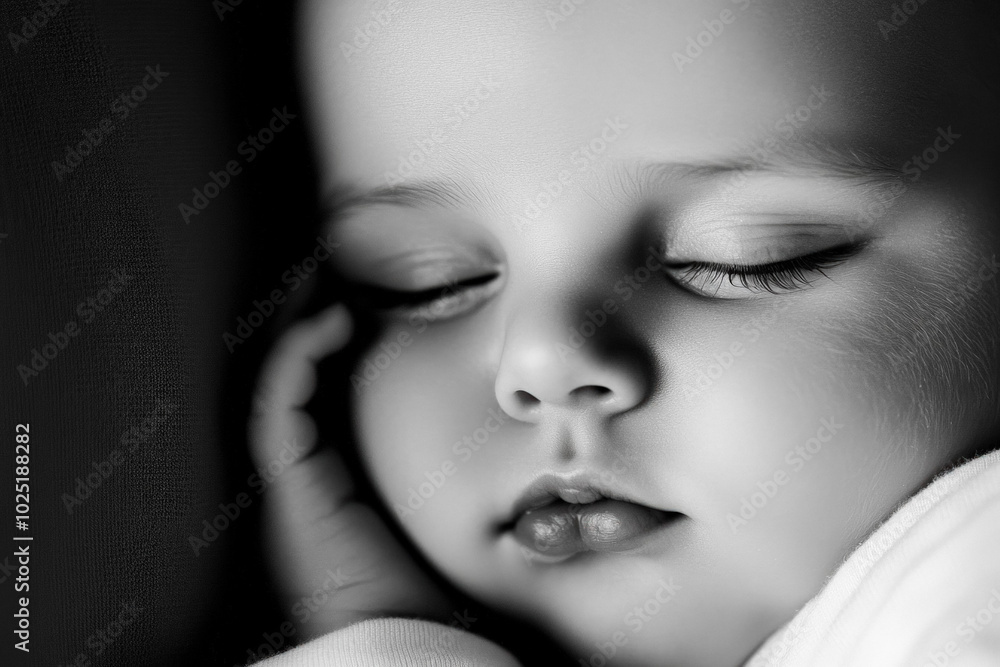 A Newborn's Tiny Hand Resting On Their Cheek While They Sleep, Showcasing Delicate Features And The Innocence Of Early Life A Newborn's Tiny Hand Resting On Their Cheek While They Sleep, Showcasing Delicate Features And The Innocence Of Early Life