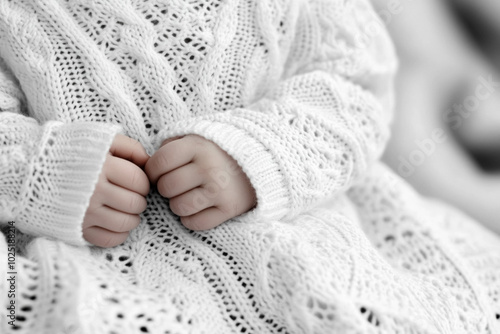 A Newborn's Hand Resting On A Soft, Textured Blanket, Showcasing The Fine Details Of Their Tiny Fingers And Perfectly Formed Nails