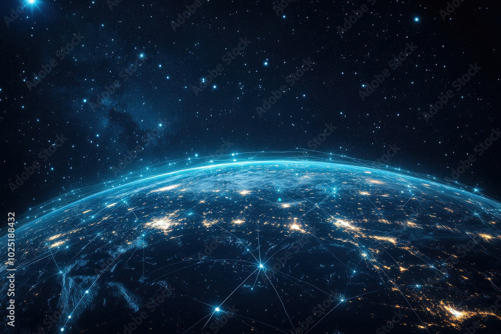 Obraz premium Global Network from Space