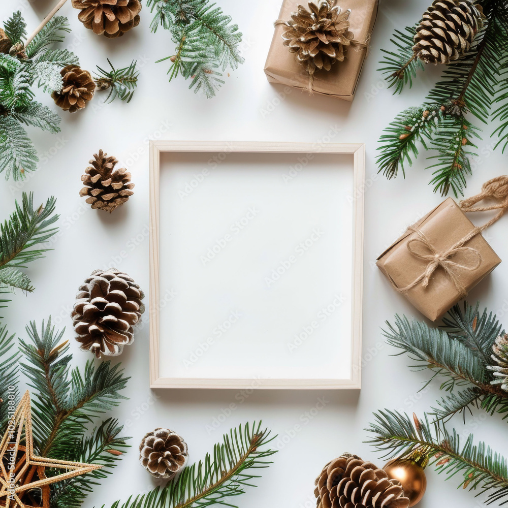 Christmas Decor With White Frame Christmas Decor With White Frame