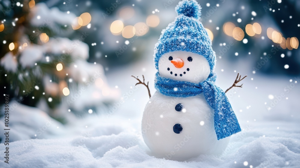The Cheerful Snowman in Winter The Cheerful Snowman in Winter