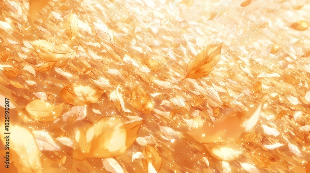 Autumn Leaves in Motion Watercolor Painting